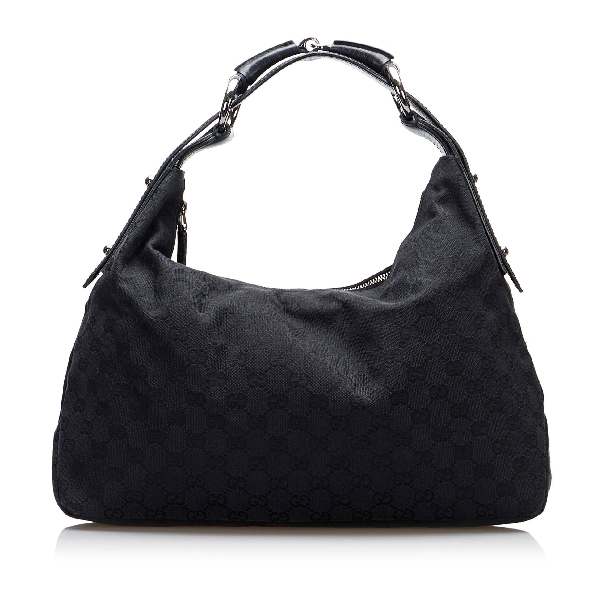Gucci GG Horsebit SHG-wbDRzT Canvas Black Shoulder Bag