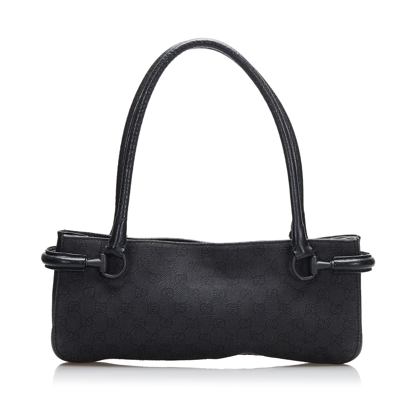 Gucci GG Horsebit SHG-QoPRpW Canvas Calf Black Shoulder Bag