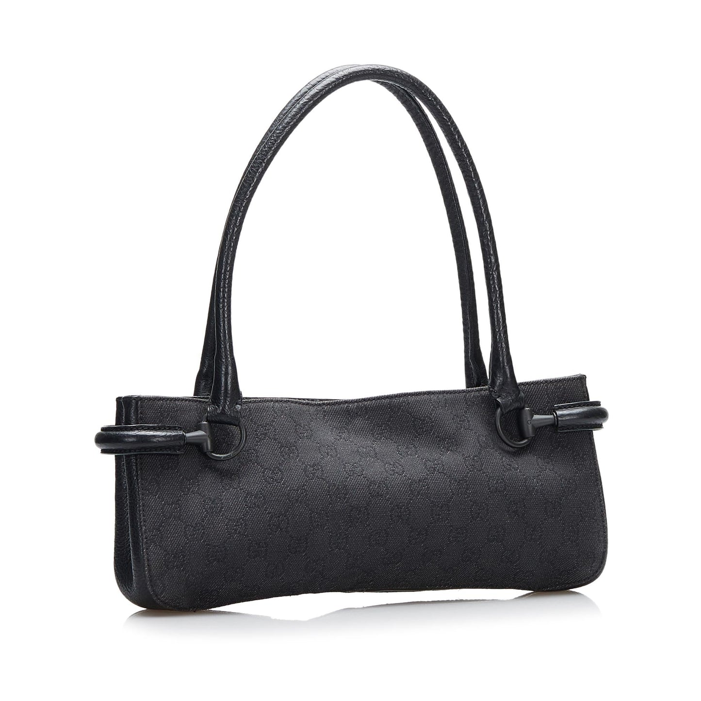 Gucci GG Horsebit SHG-QoPRpW Canvas Calf Black Shoulder Bag