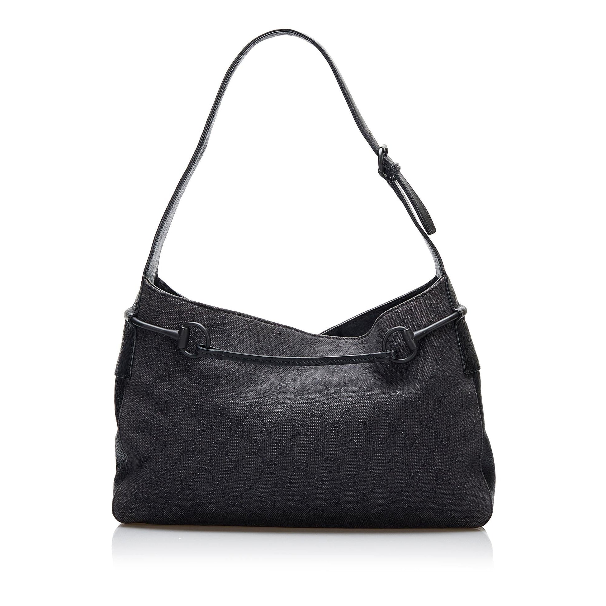 Gucci GG Horsebit SHG-3xYnnv Canvas Black Shoulder Bag
