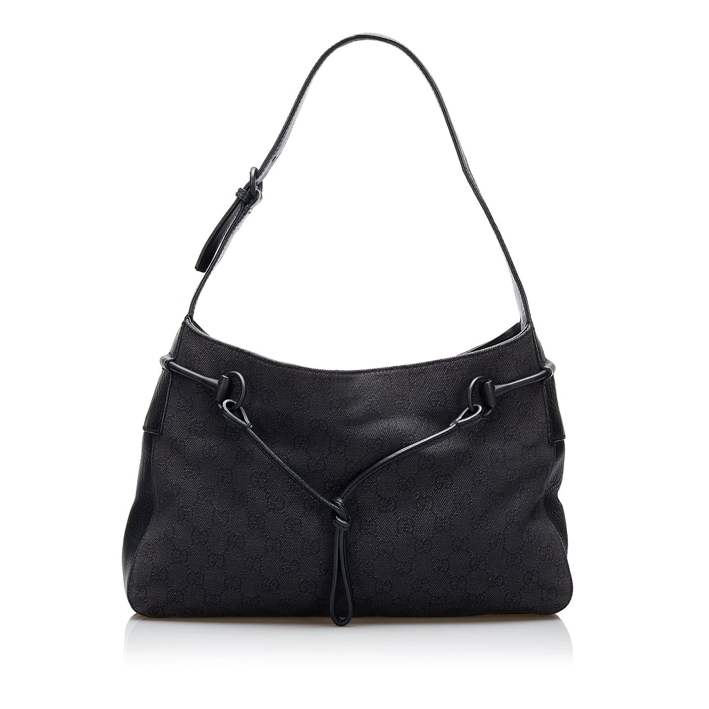 Gucci GG Horsebit SHG-3xYnnv Canvas Black Shoulder Bag