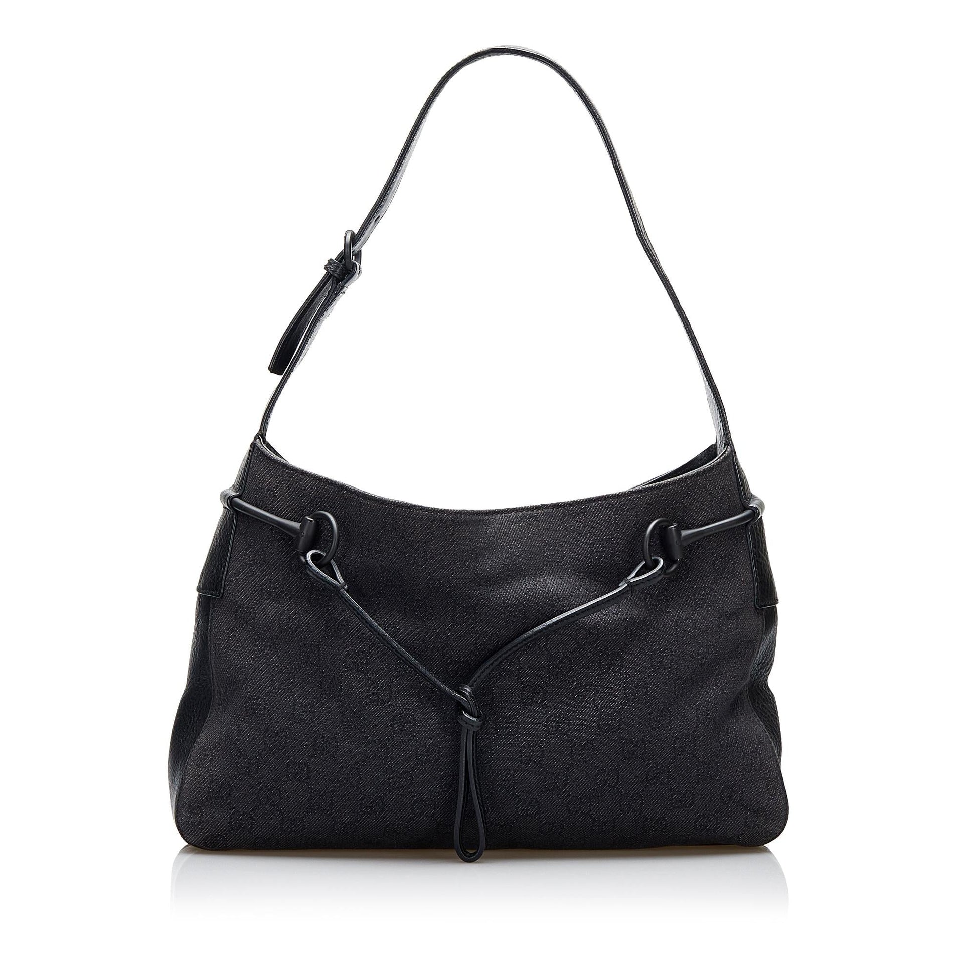 Gucci GG Horsebit SHG-3xYnnv Canvas Black Shoulder Bag