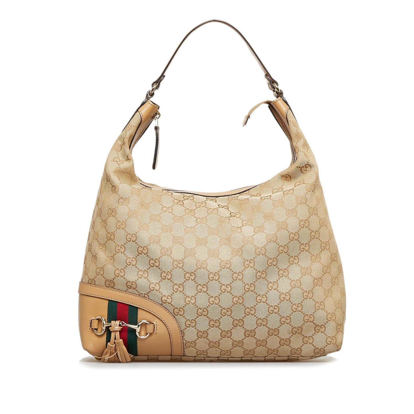 Gucci GG Horsebit SHG-5o8Rw5 Canvas Brown Shoulder Bag