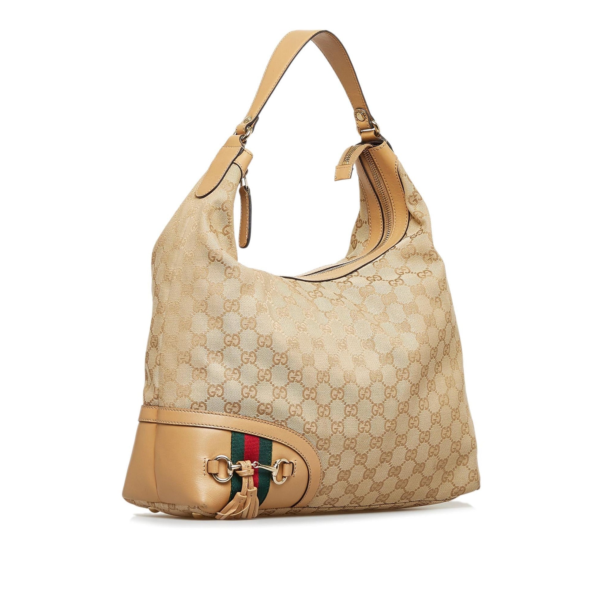 Gucci GG Horsebit SHG-5o8Rw5 Canvas Brown Shoulder Bag