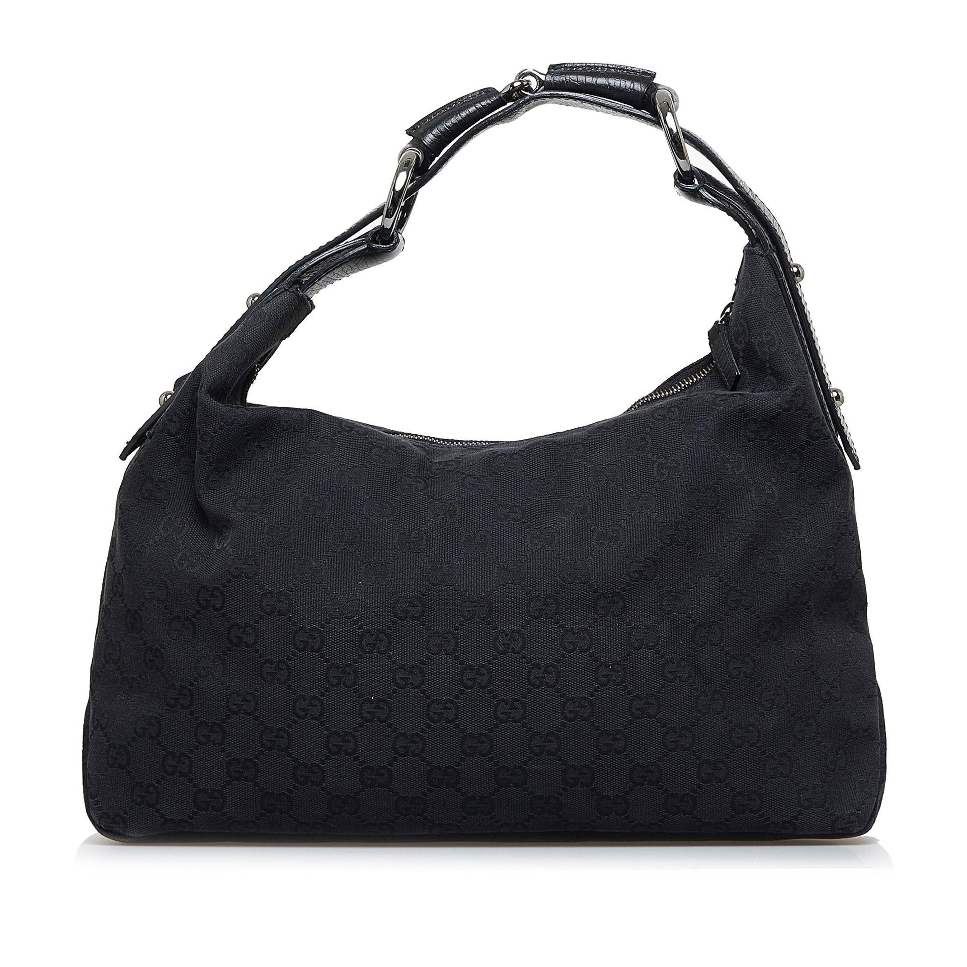 Gucci GG Horsebit SHG-rc6XaO Canvas Black Shoulder Bag