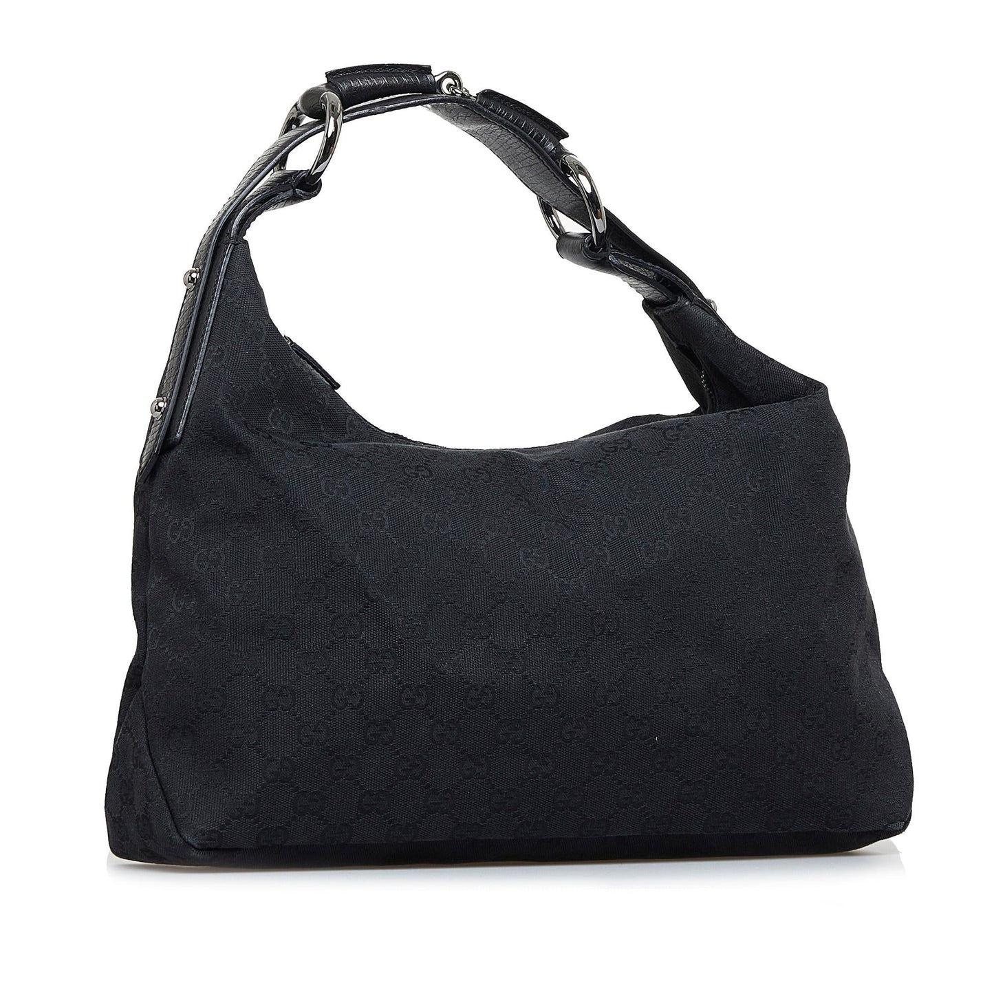 Gucci GG Horsebit SHG-rc6XaO Canvas Black Shoulder Bag