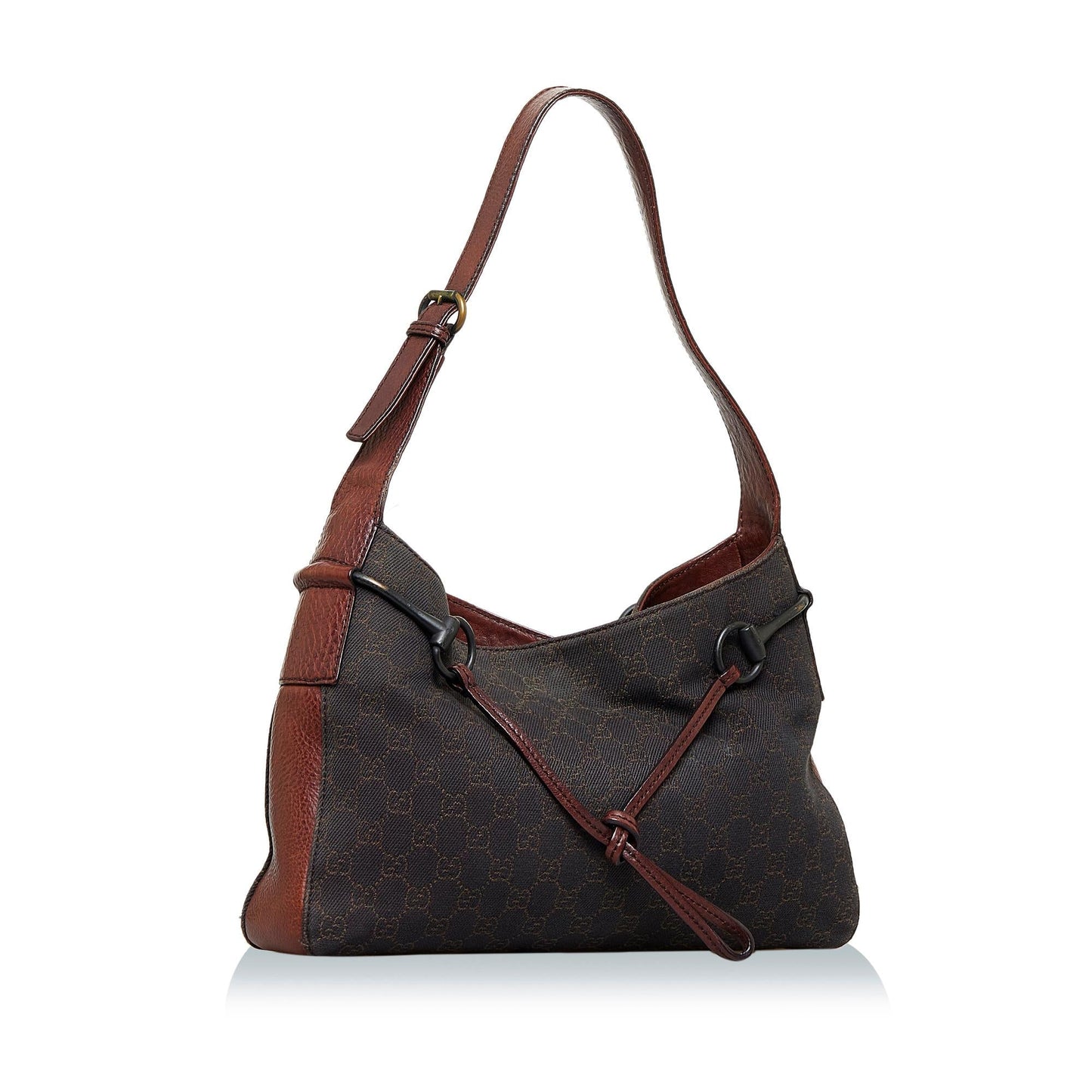 Gucci GG Horsebit SHG-LWBer5 Canvas Black Shoulder Bag