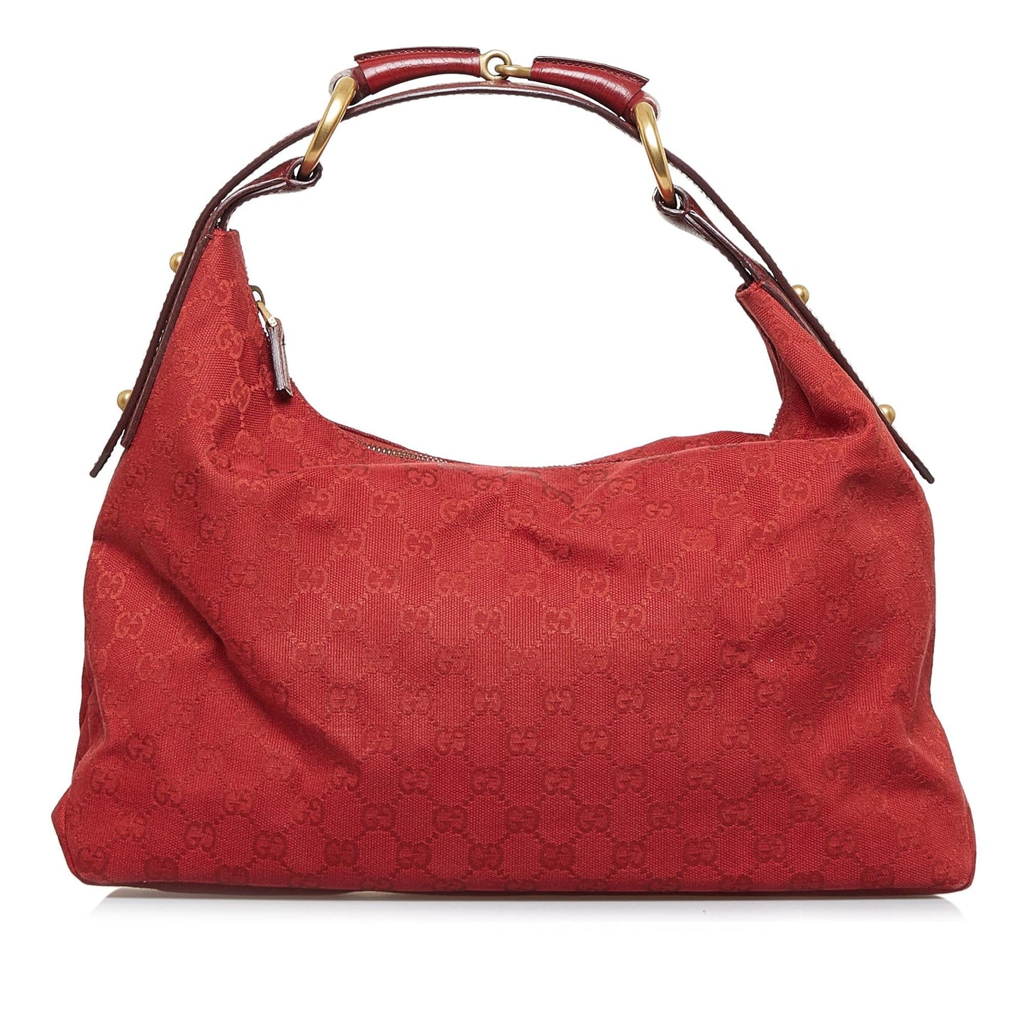 Gucci GG Horsebit SHG-uF7nDd Canvas Calf Red Shoulder Bag