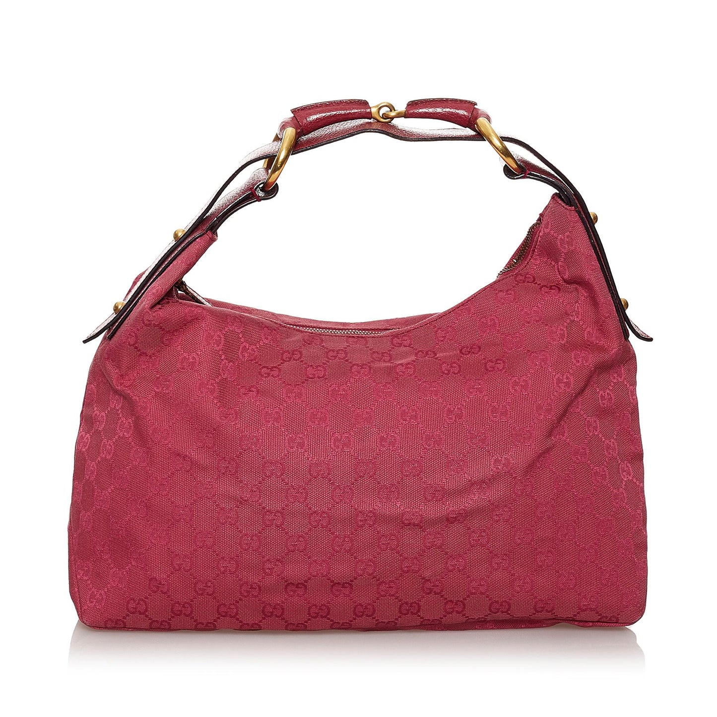 Gucci GG Horsebit SHG Canvas Calf Red Shoulder Bag