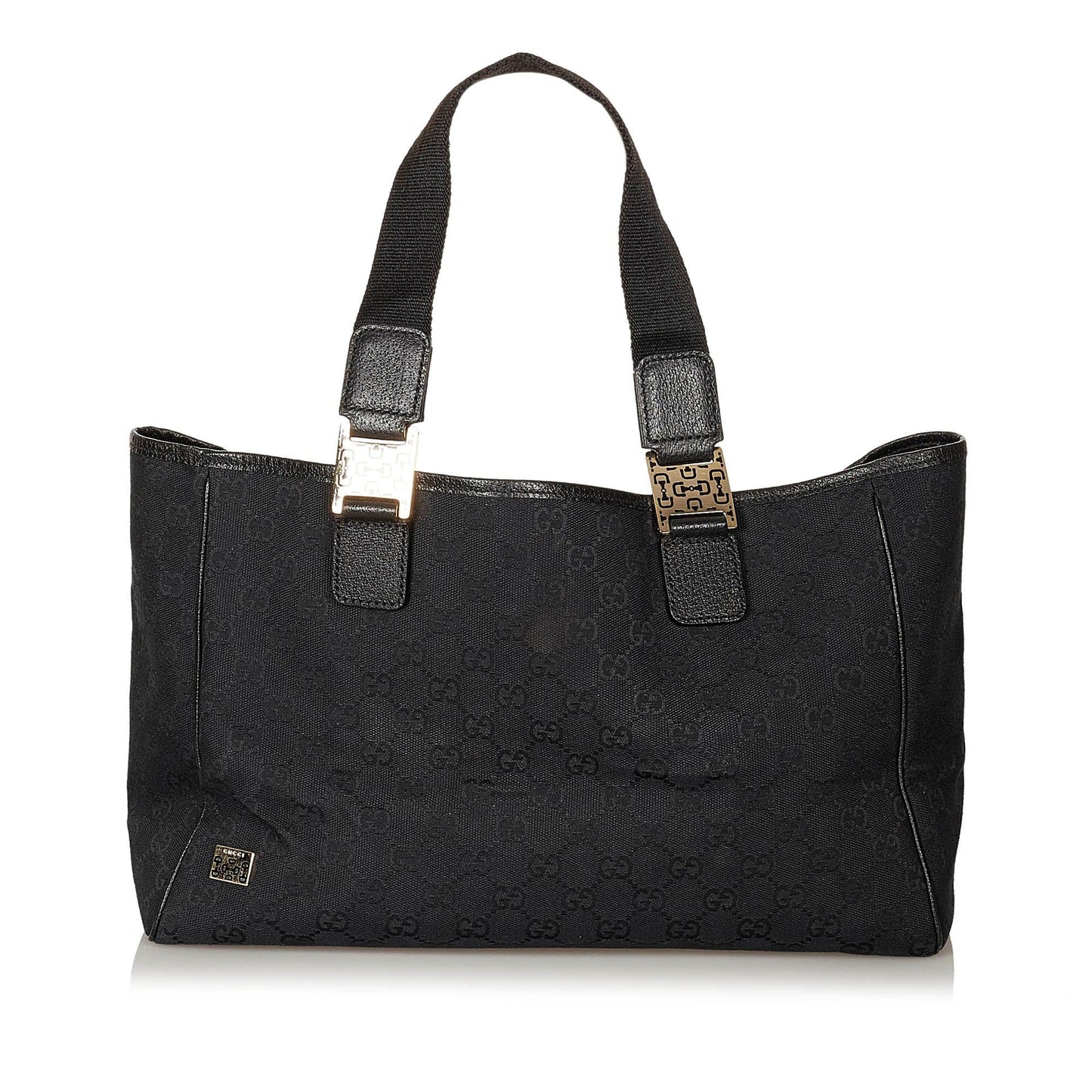 Gucci GG Horsebit SHG Canvas Black Tote Bag