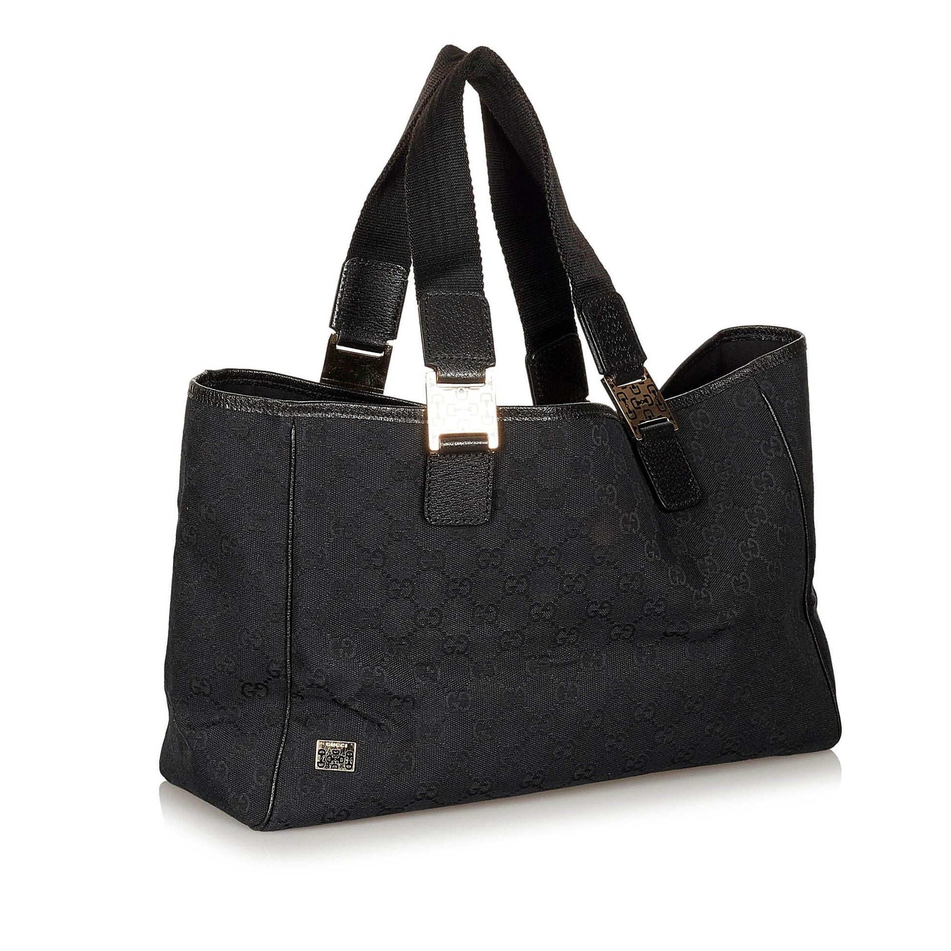 Gucci GG Horsebit SHG Canvas Black Tote Bag