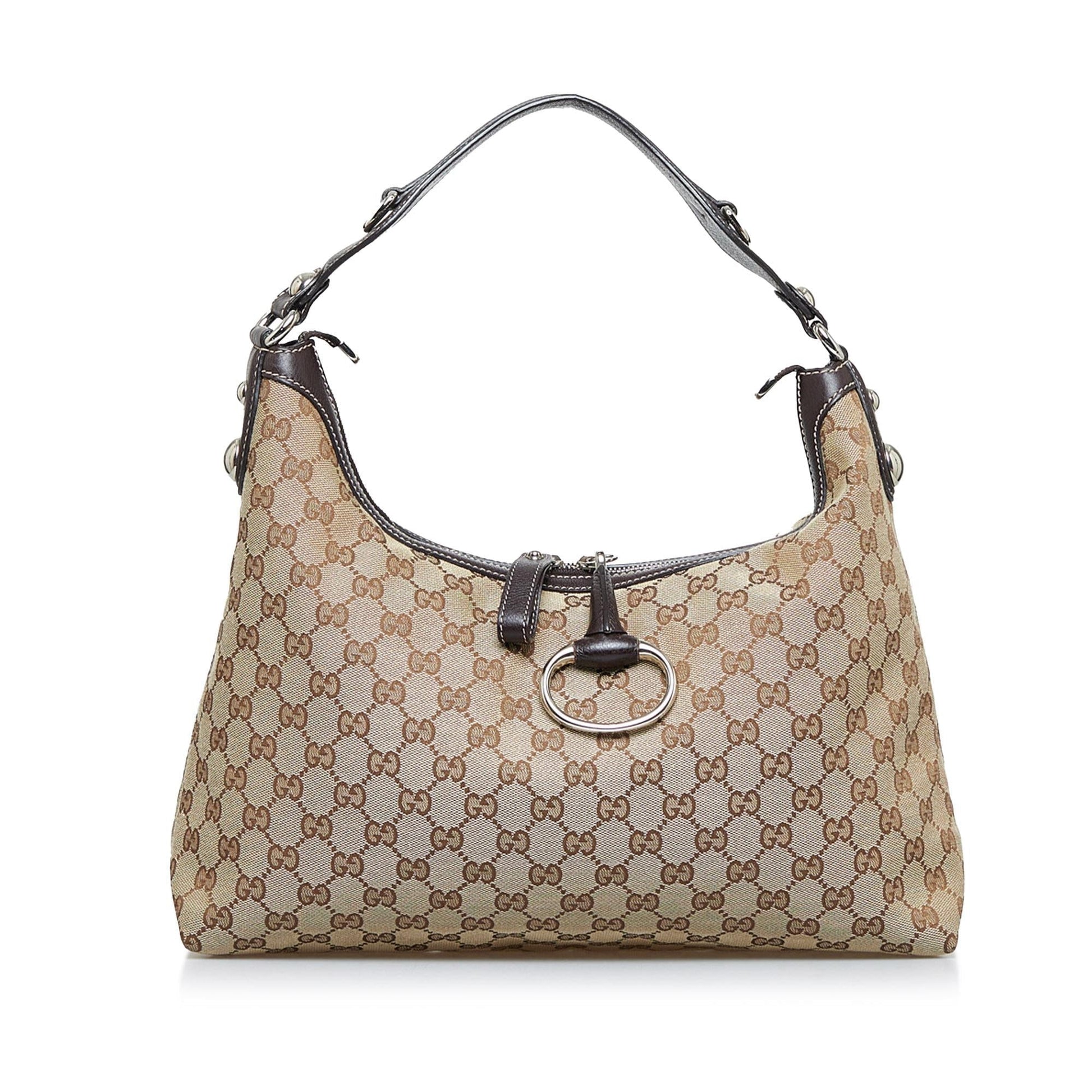Gucci GG Icon Bit SHG-u2vEb8 Canvas Brown Satchel Bag