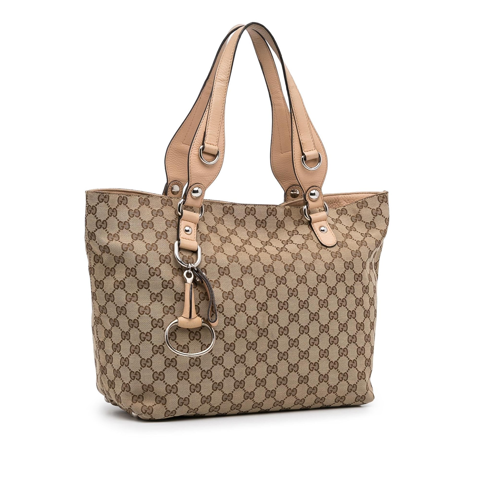 Gucci GG Icon Bit SHG-b5nkIO Canvas Brown Tote Bag