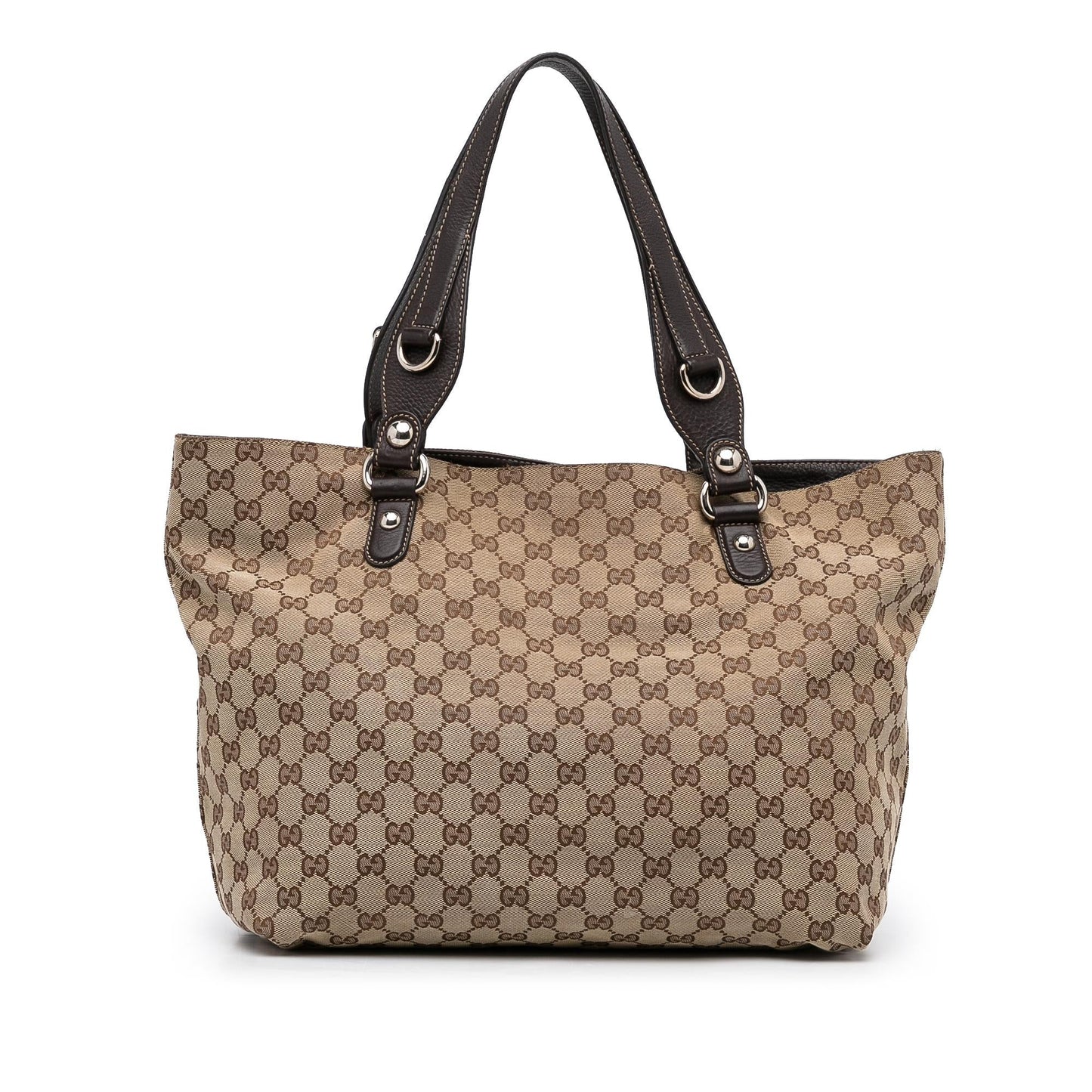 Gucci GG Icon Bit SHG-e1bc9h Canvas Calf Brown Tote Bag