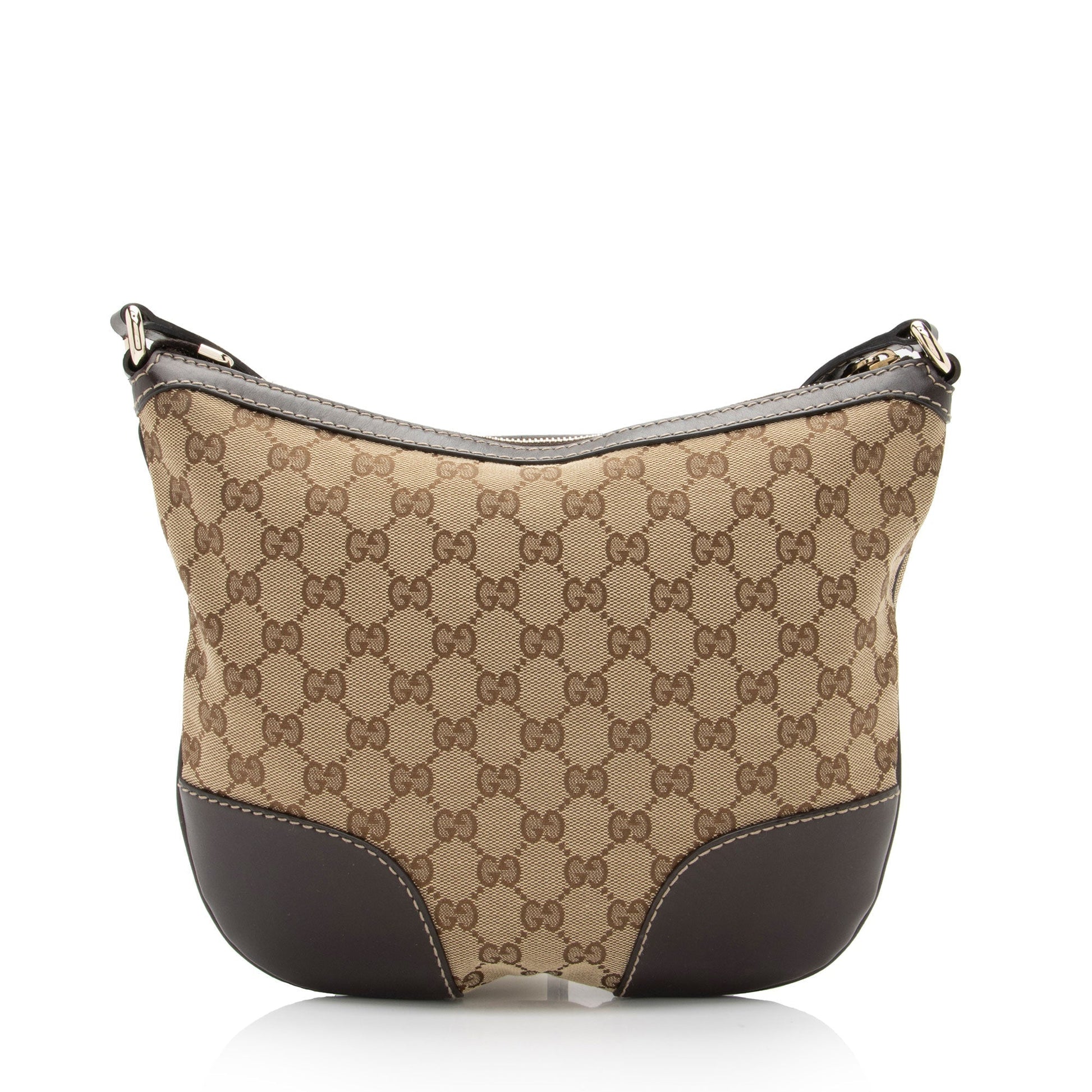 Gucci GG Interlocking Heart SHF-2gSnDY Leather Canvas Brown Beige Crossbody Bag