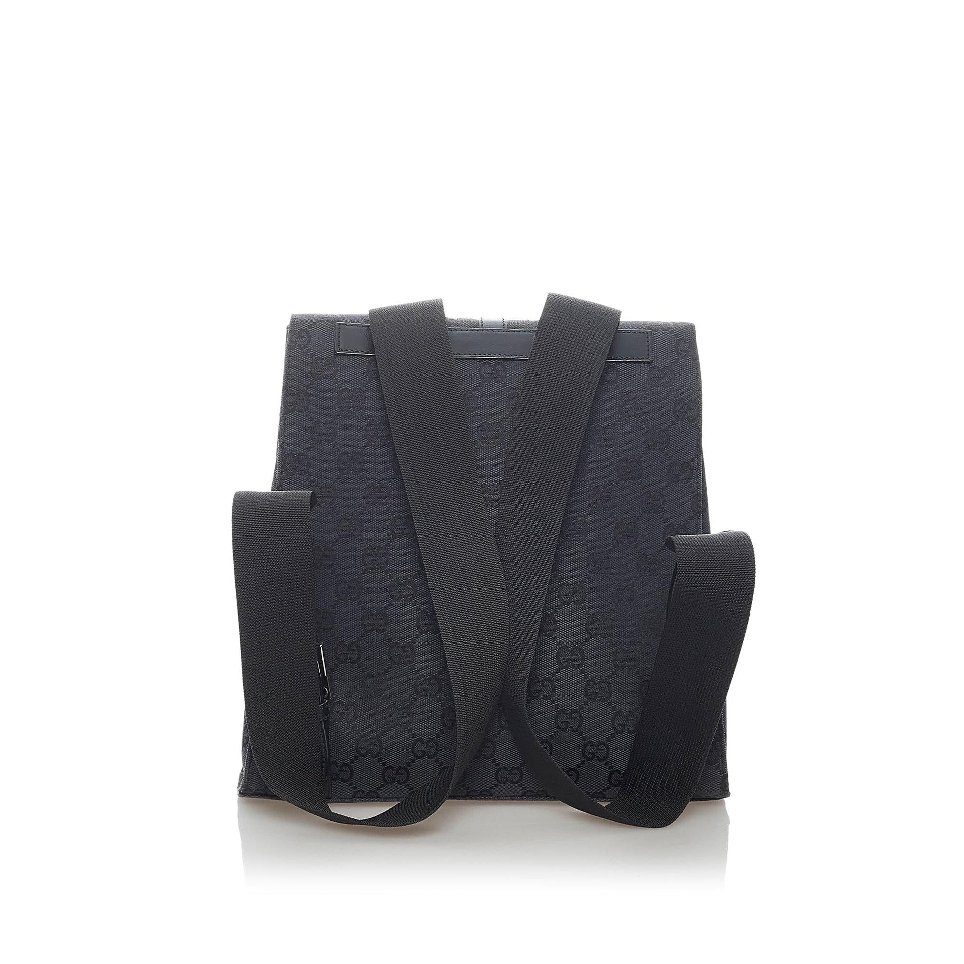 Gucci GG Jackie Backpack SHG Canvas Black