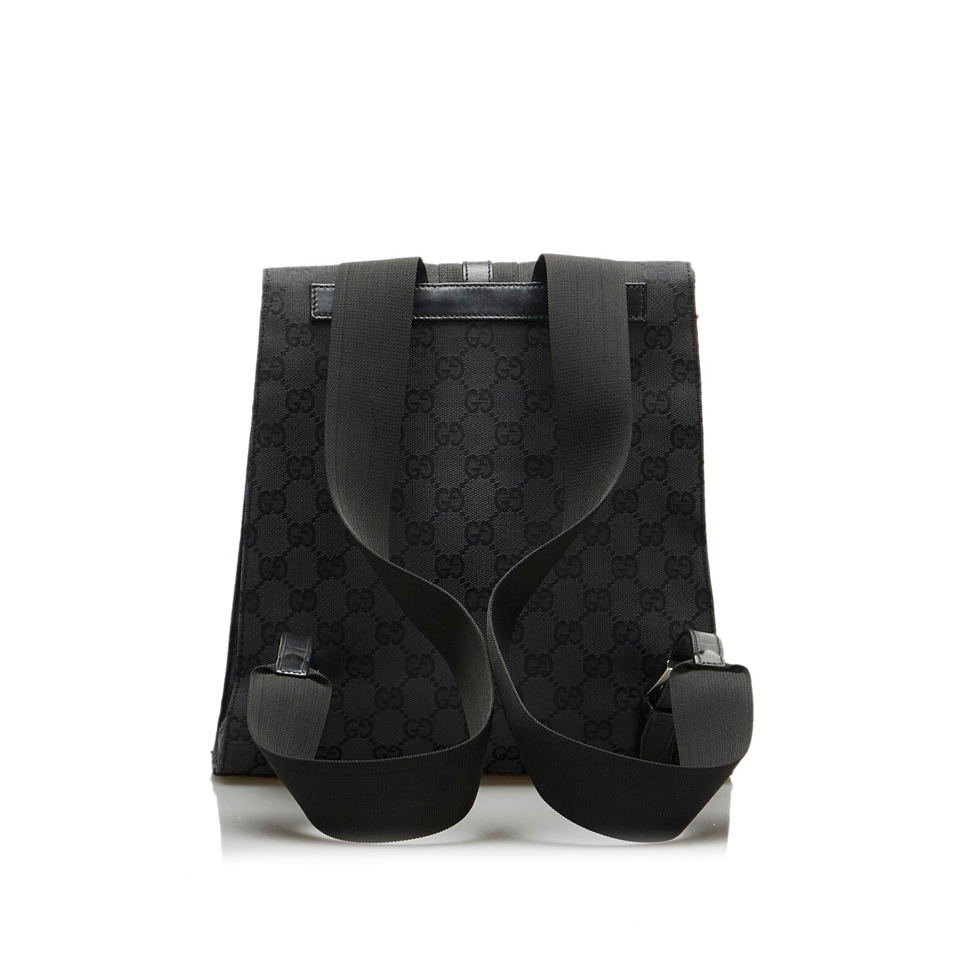 Gucci GG Jackie Backpack SHG-b8tDCh Canvas Black