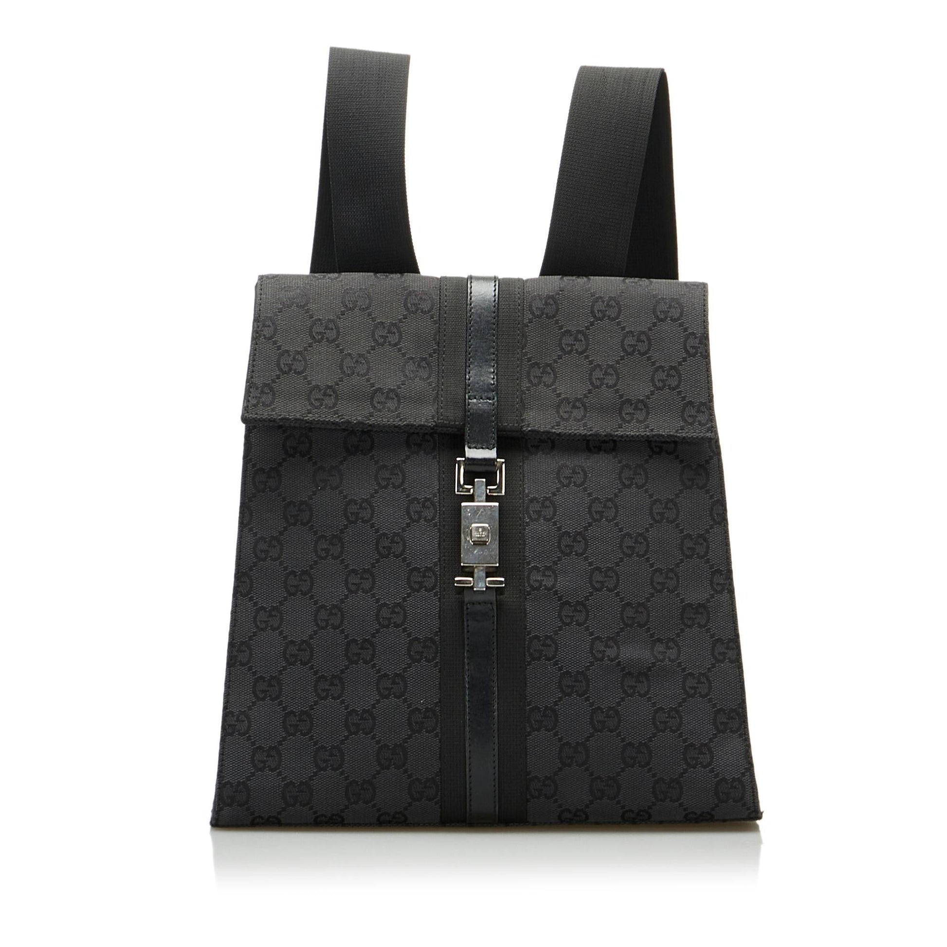 Gucci GG Jackie Backpack SHG-b8tDCh Canvas Black