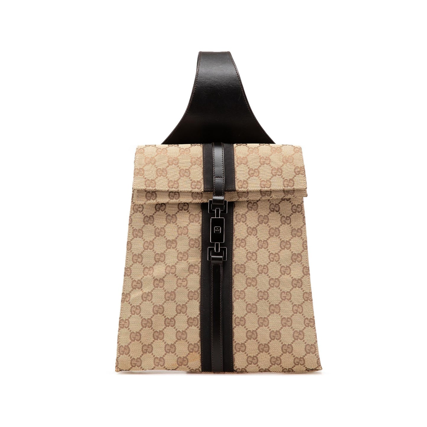 Gucci GG Jackie Backpack Canvas Calf Brown