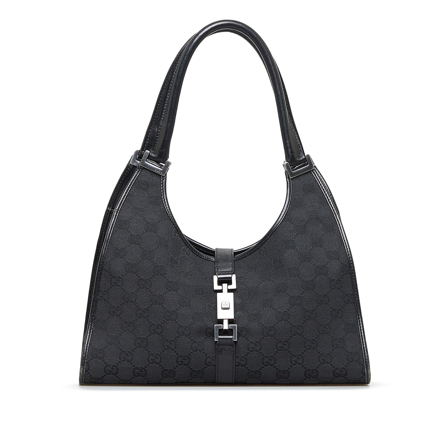 Gucci GG Jackie Bardot SHG-EeJrV5 Canvas Black Shoulder Bag