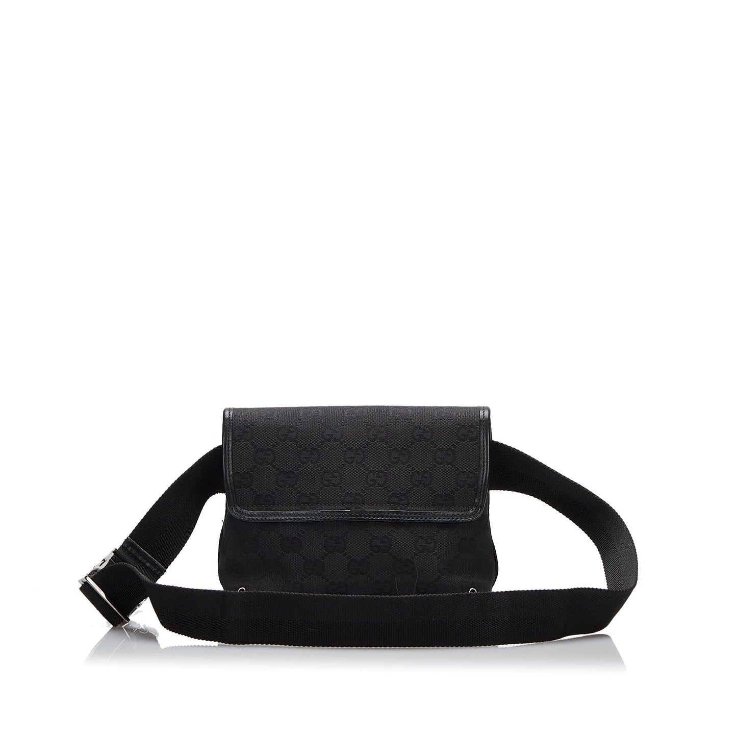 Gucci GG Jackie Belt SHG-lGAi8n Canvas Calf Black Accessory
