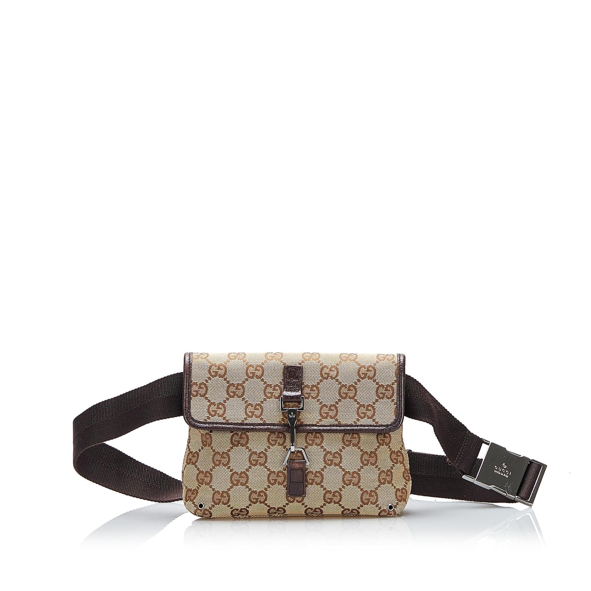 Gucci GG Jackie Belt SHG-qQWtZQ Canvas Brown Accessory