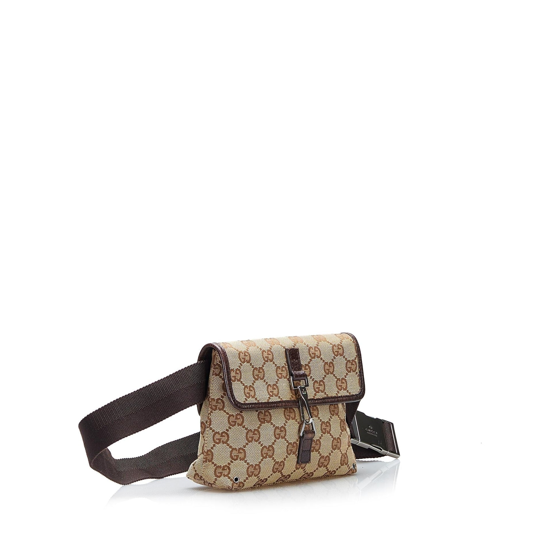 Gucci GG Jackie Belt SHG-qQWtZQ Canvas Brown Accessory