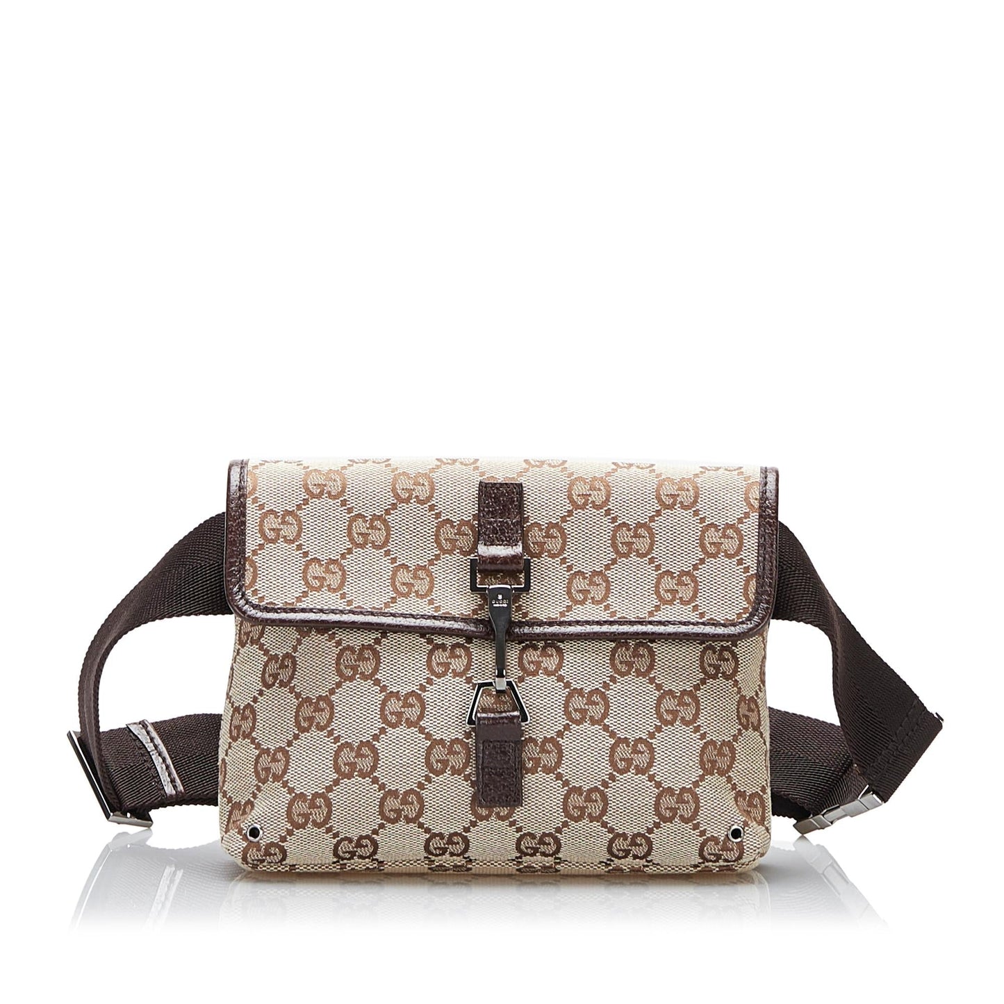 Gucci GG Jackie Belt SHG-2ZRcec Canvas Brown Accessory