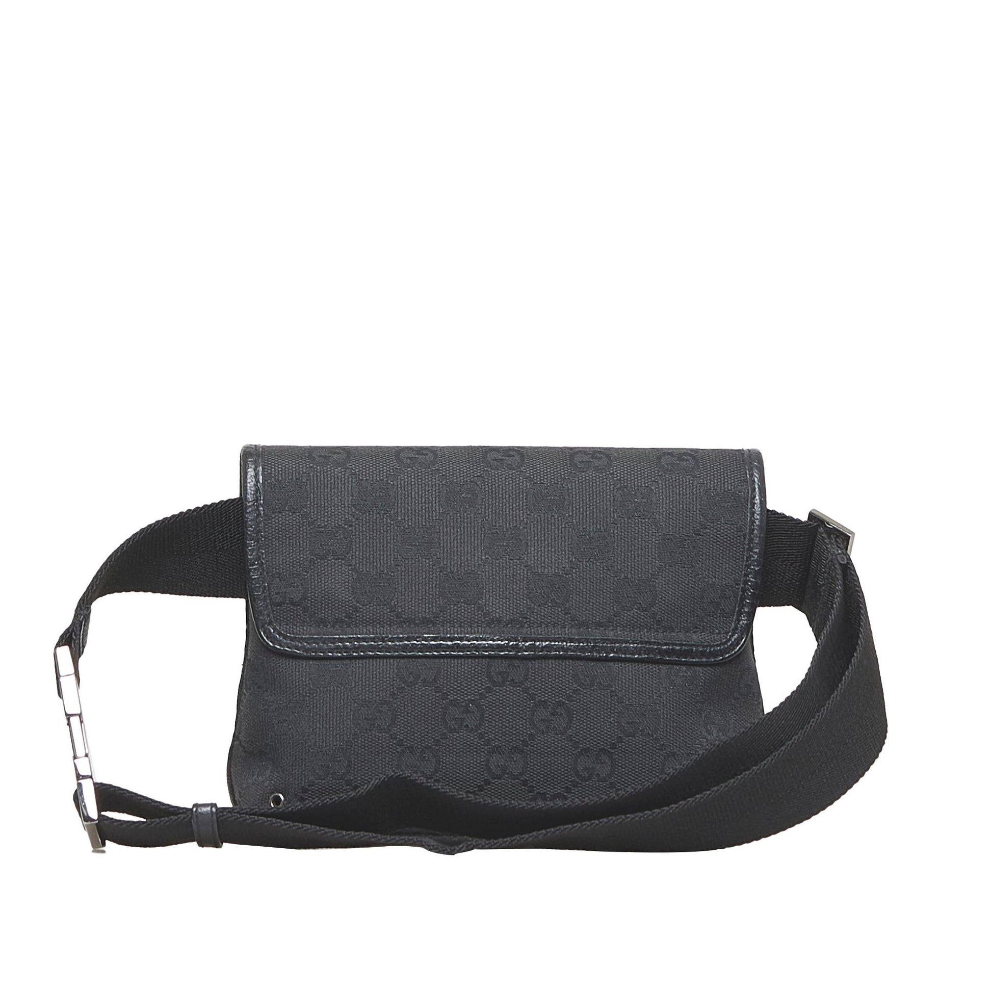 Gucci GG Jackie Belt SHG-DiL6gS Canvas Black Accessory