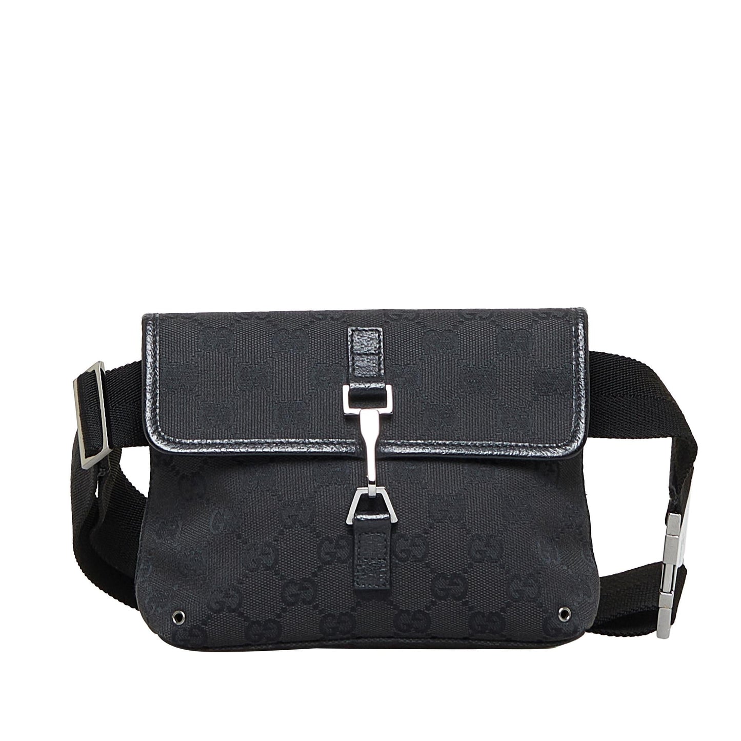 Gucci GG Jackie Belt SHG-DiL6gS Canvas Black Accessory
