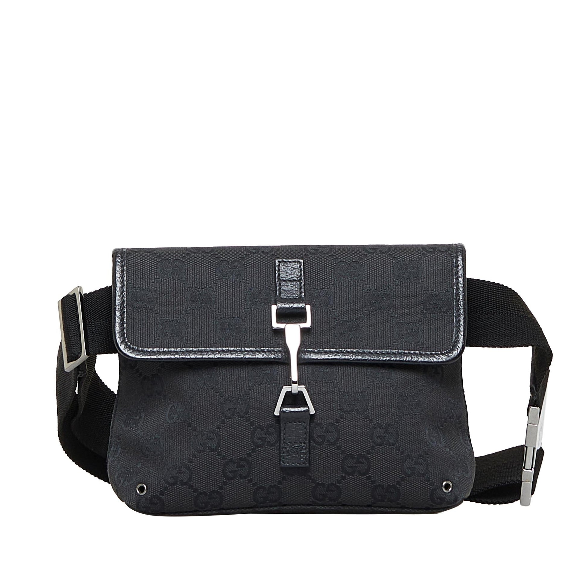 Gucci GG Jackie Belt SHG-DiL6gS Canvas Black Accessory