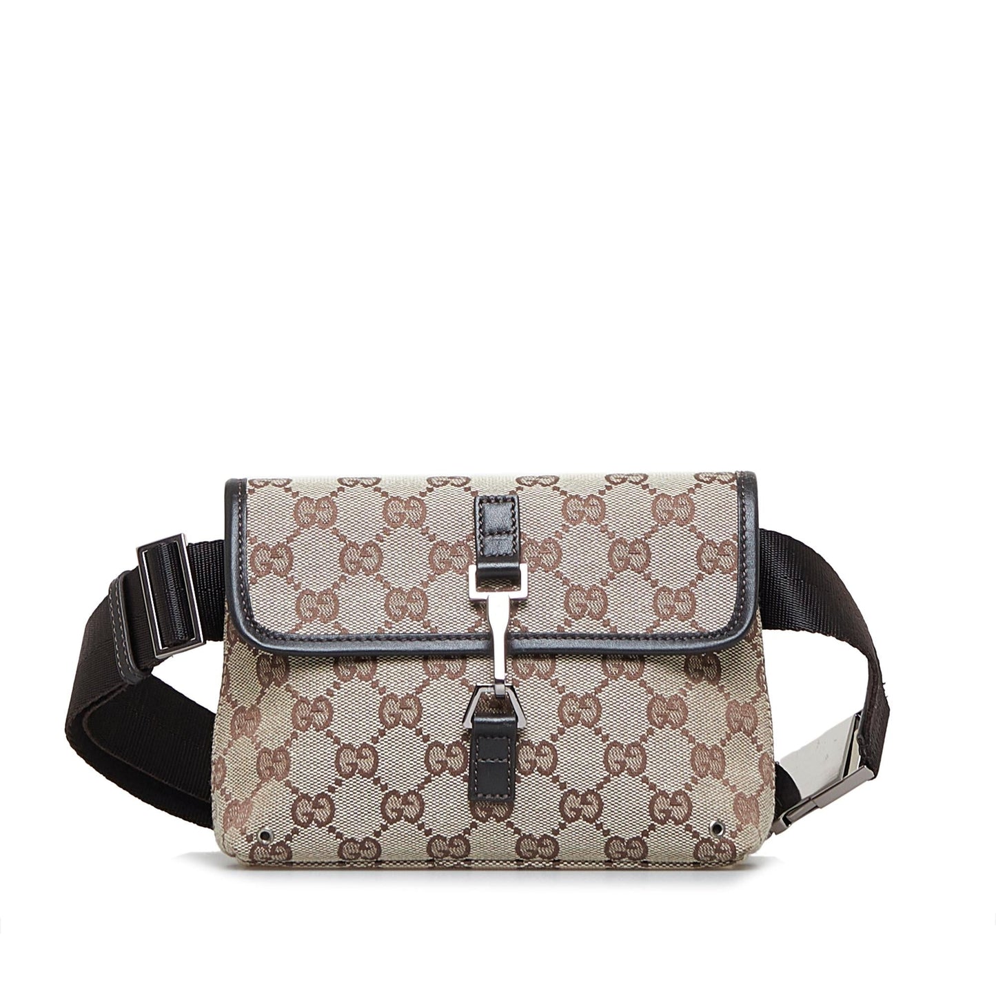 Gucci GG Jackie Belt SHG-ccWQz1 Canvas Calf Brown Accessory