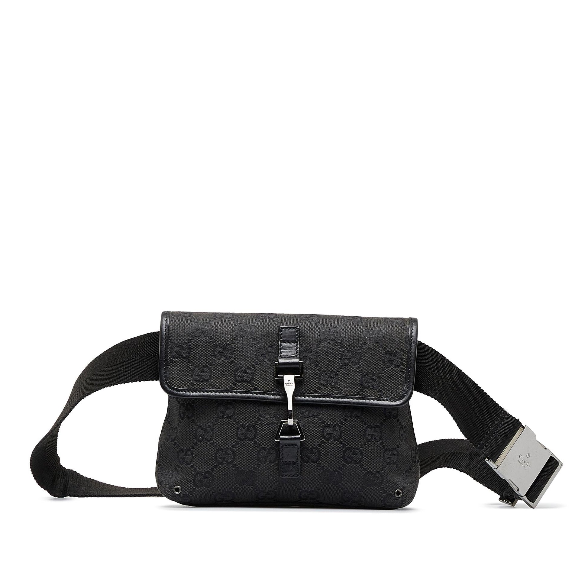 Gucci GG Jackie Belt SHG-qKm8H9 Canvas Black Accessory