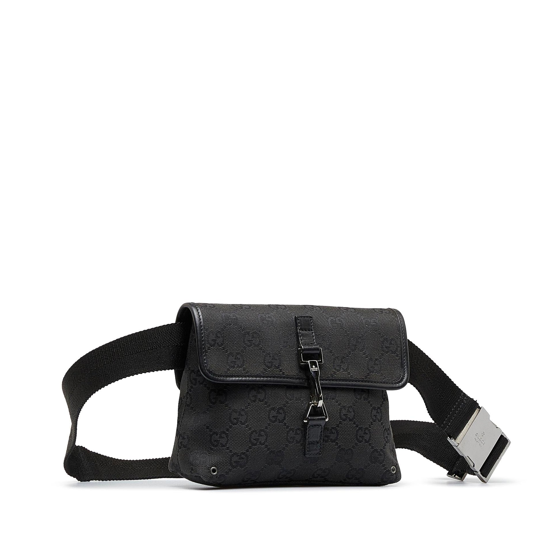 Gucci GG Jackie Belt SHG-qKm8H9 Canvas Black Accessory