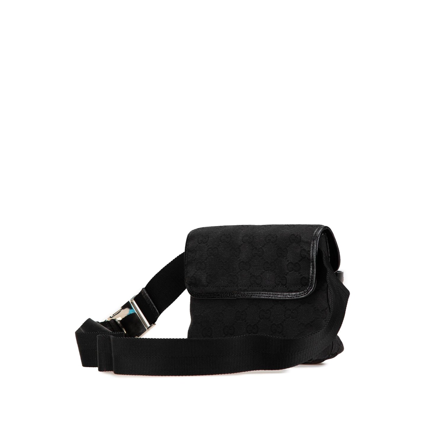 Gucci GG Jackie Belt SHG-n1jtZ2 Canvas Calf Black Accessory