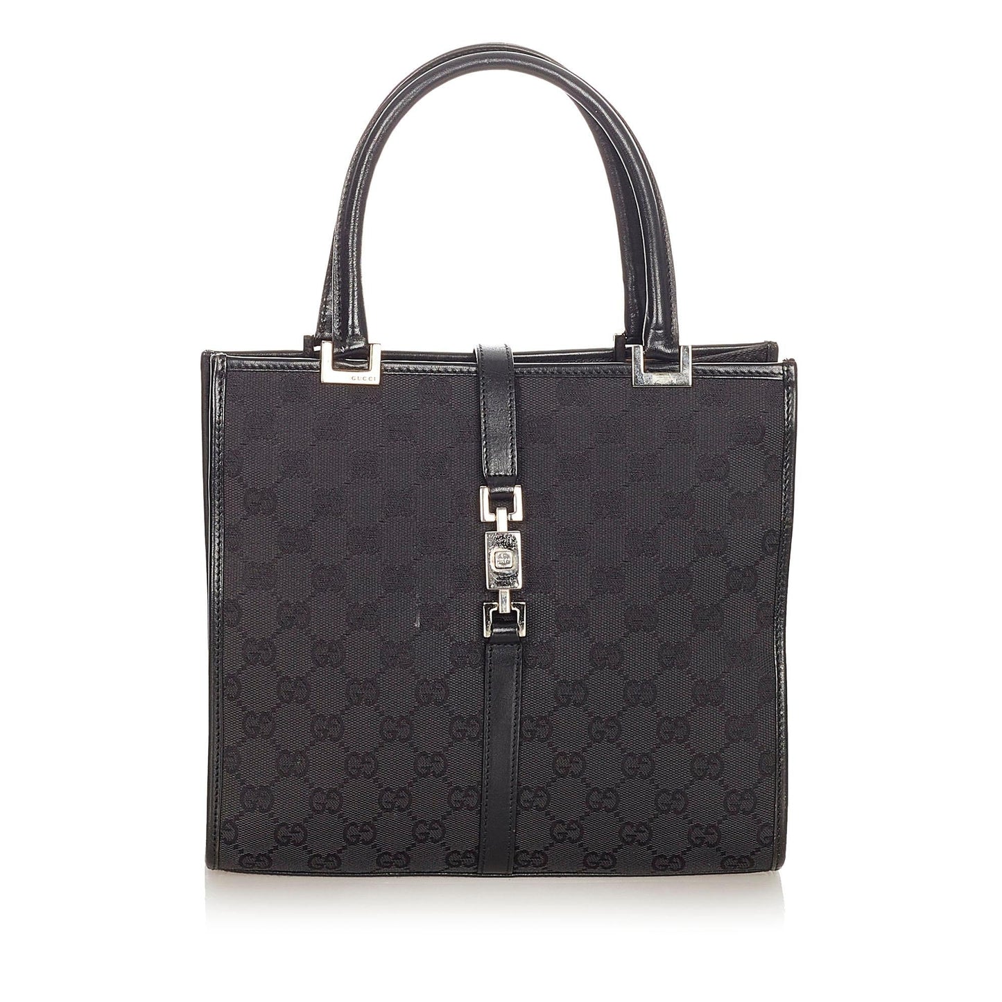 Gucci GG Jackie SHG Canvas Calf Black Satchel Bag