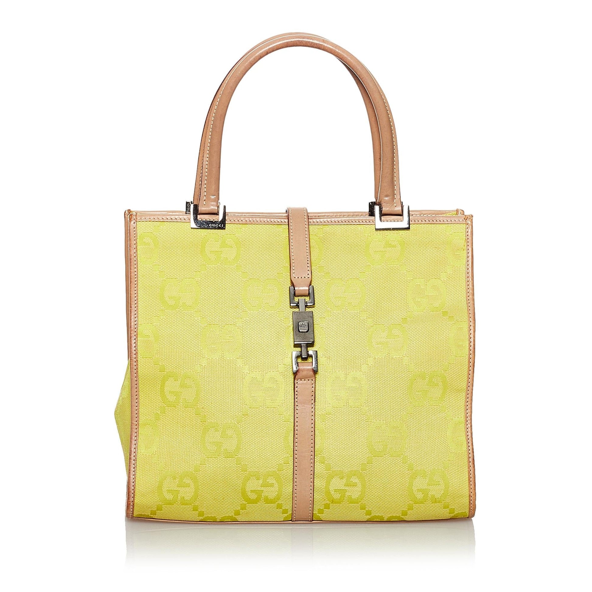 Gucci GG Jackie SHG Canvas Grey Satchel Bag