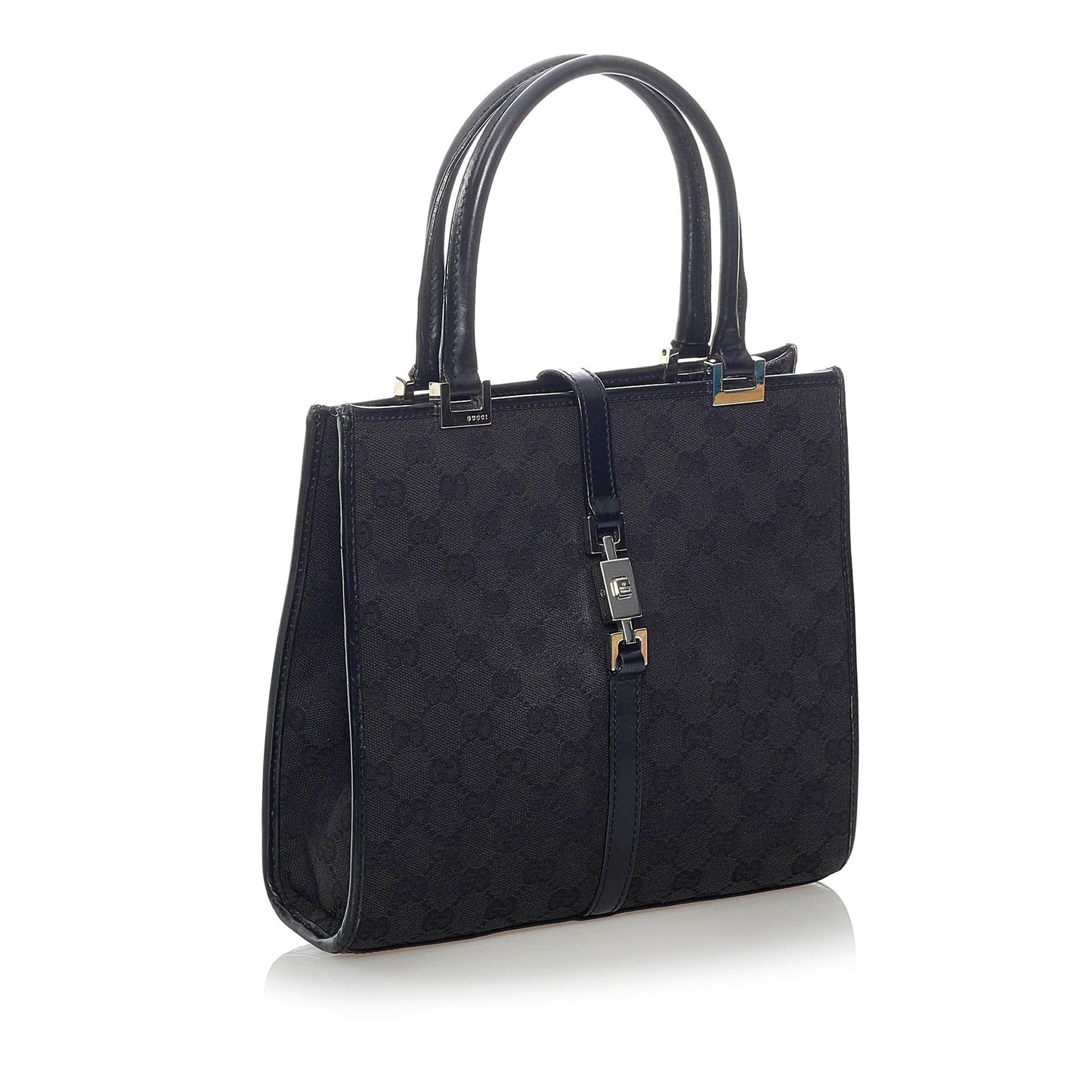 Gucci GG Jackie SHG Canvas Black Satchel Bag