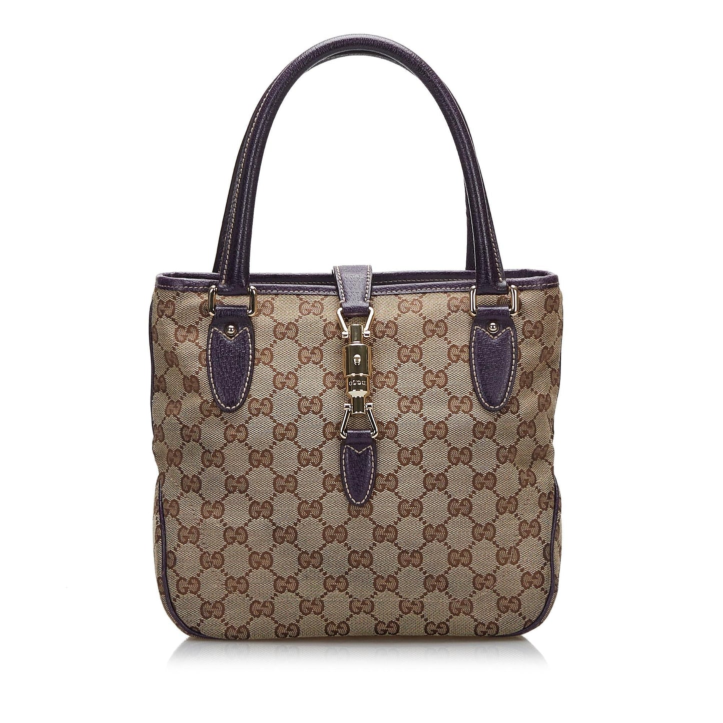 Gucci GG Jackie Piston Lock SHG-F3Db8C Canvas Brown Satchel Bag
