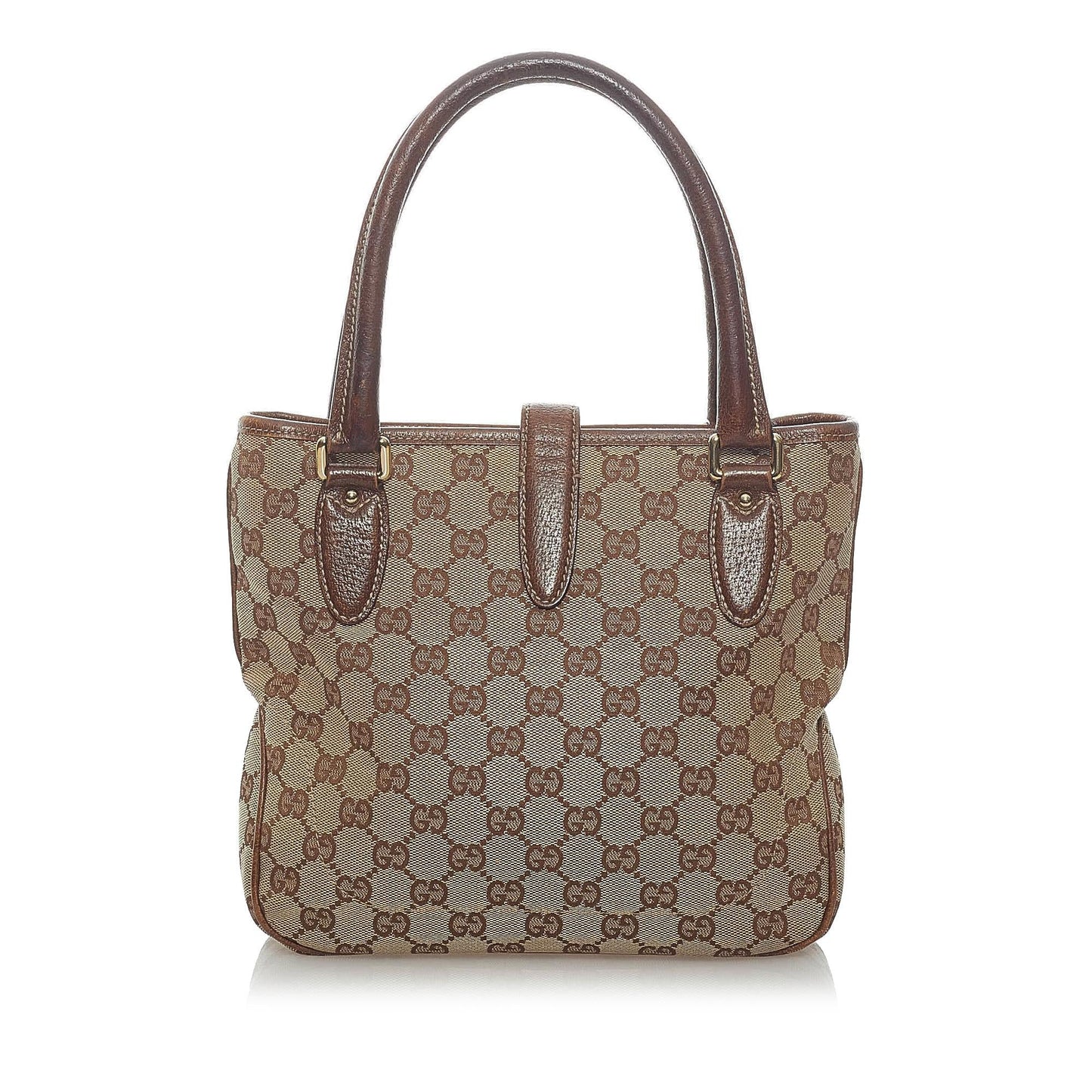 Gucci GG Jackie Piston Lock SHG Canvas Brown Tote Bag