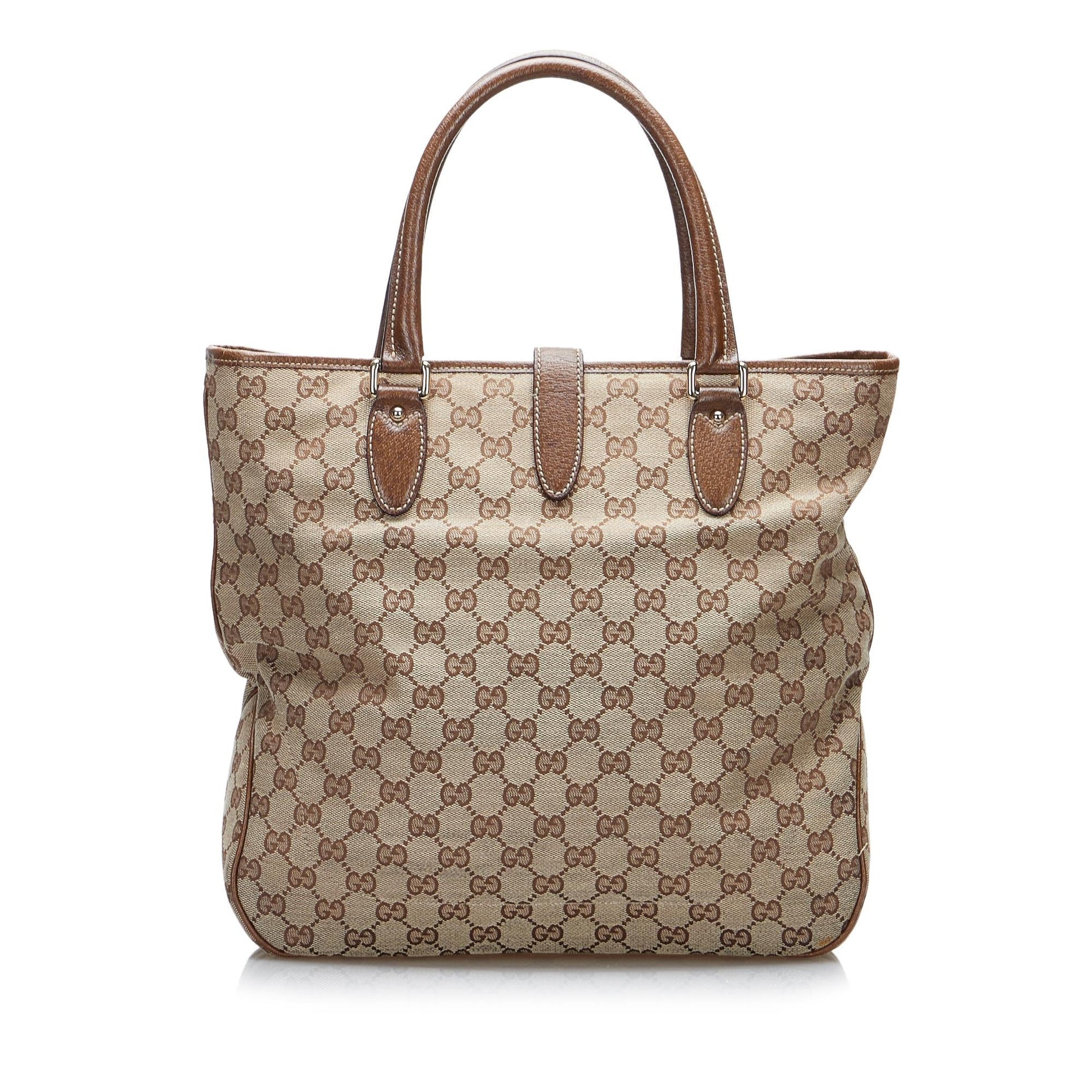 Gucci GG Jackie Piston Lock SHG-Bi3rMM Canvas Brown Tote Bag
