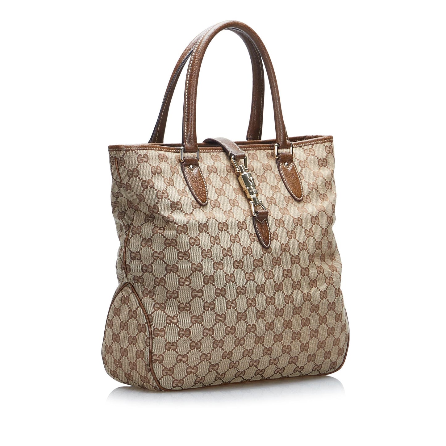 Gucci GG Jackie Piston Lock SHG-Bi3rMM Canvas Brown Tote Bag