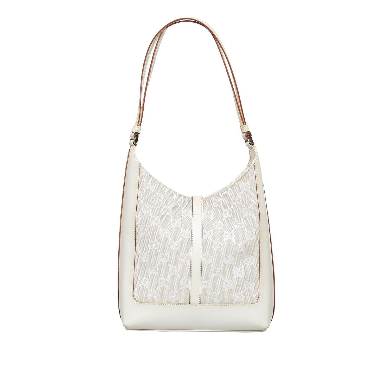 Gucci GG Jackie SHG-fF6PUC Canvas Calf White Shoulder Bag