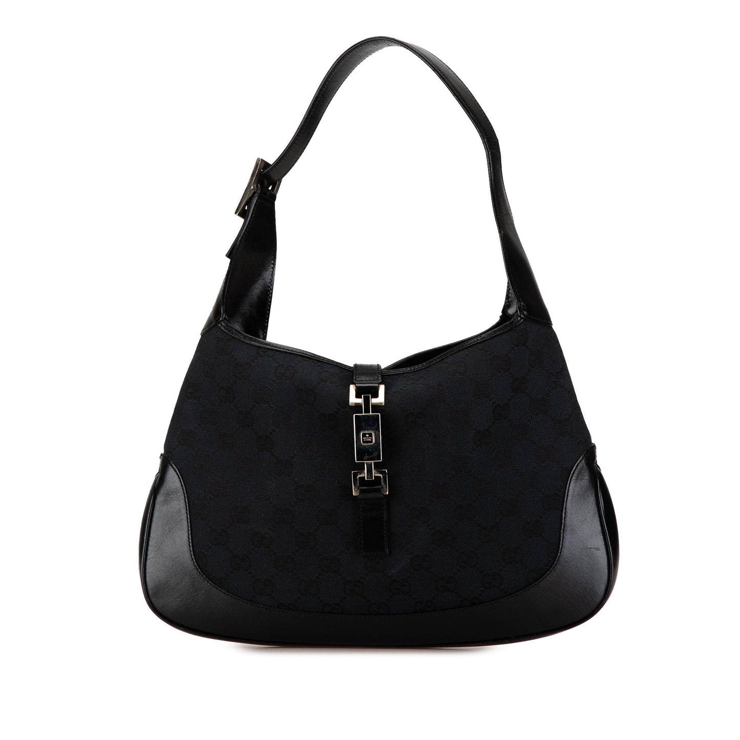 Gucci GG Jackie SHG-gEuF9l Canvas Calf Black Shoulder Bag
