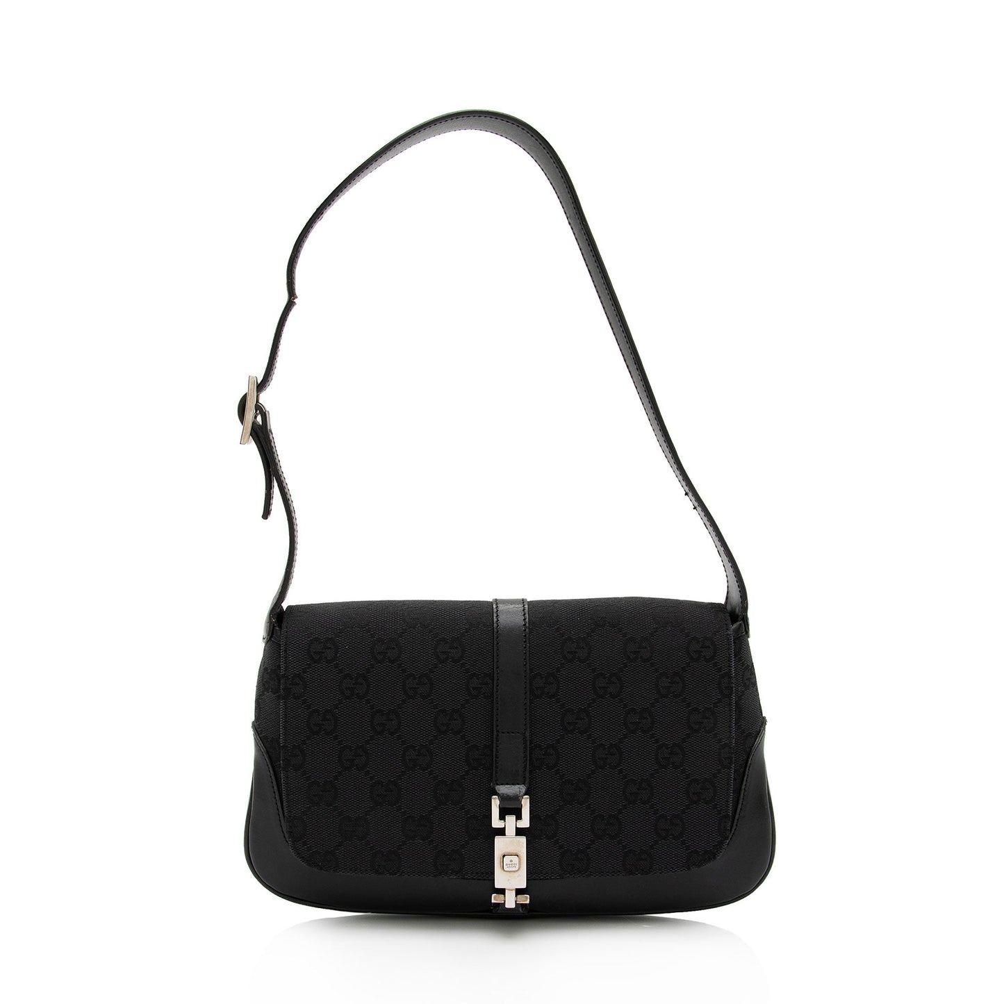 Gucci GG Jackie - FINAL SHF-gN3WT6 Leather Canvas Grey Small Shoulder Bag
