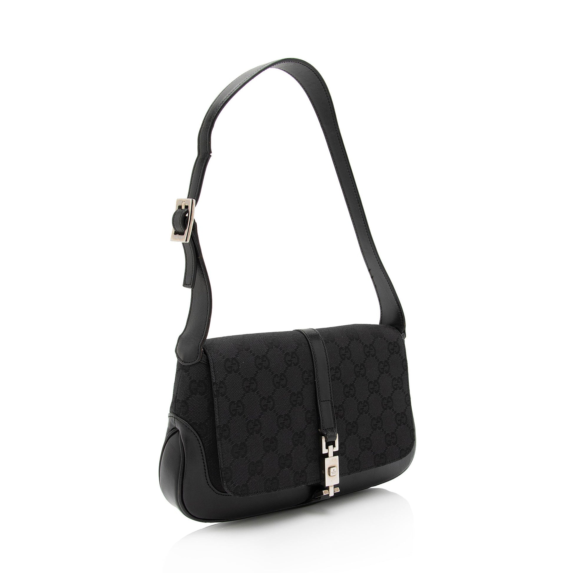 Gucci GG Jackie - FINAL SHF-gN3WT6 Leather Canvas Grey Small Shoulder Bag