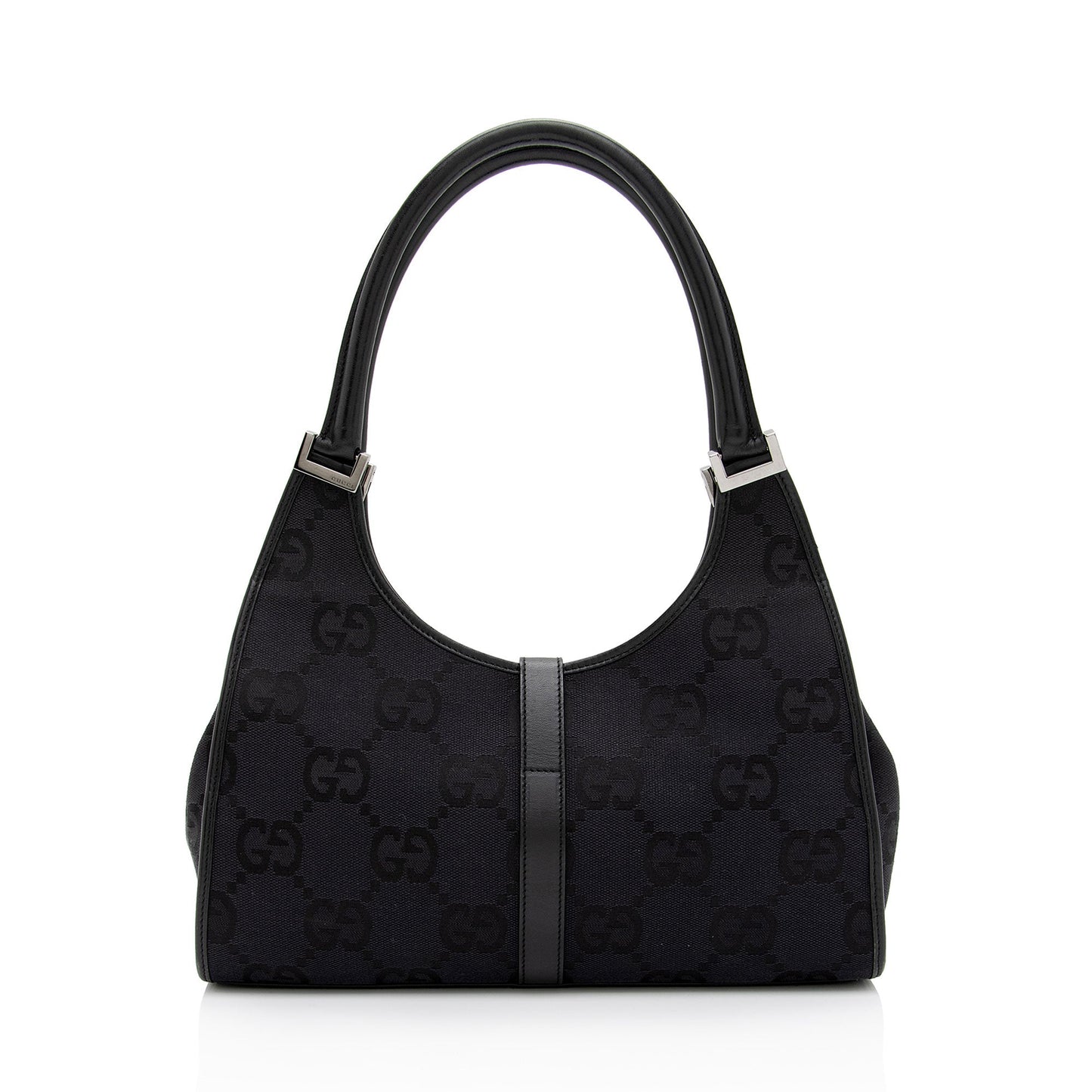 Gucci GG Jackie SHF-Ajw7gP Leather Canvas Black Small Shoulder Bag