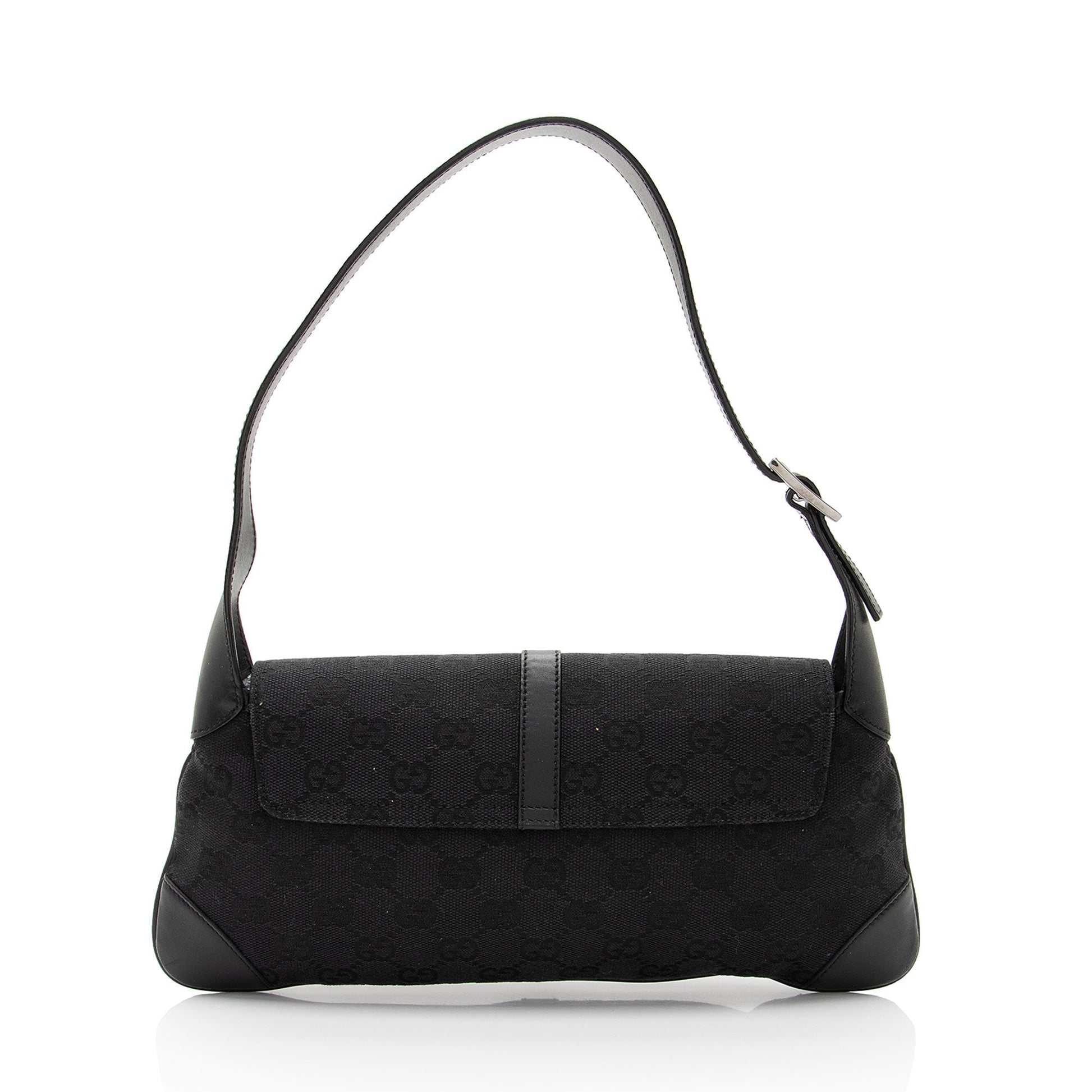 Gucci GG Jackie SHF-e6LKFX Leather Canvas Black Small Shoulder Bag