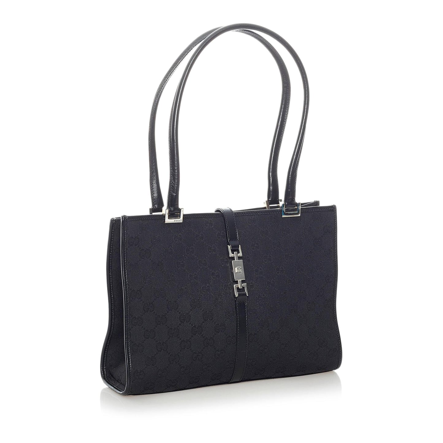 Gucci GG Jackie SHG Canvas Black Tote Bag