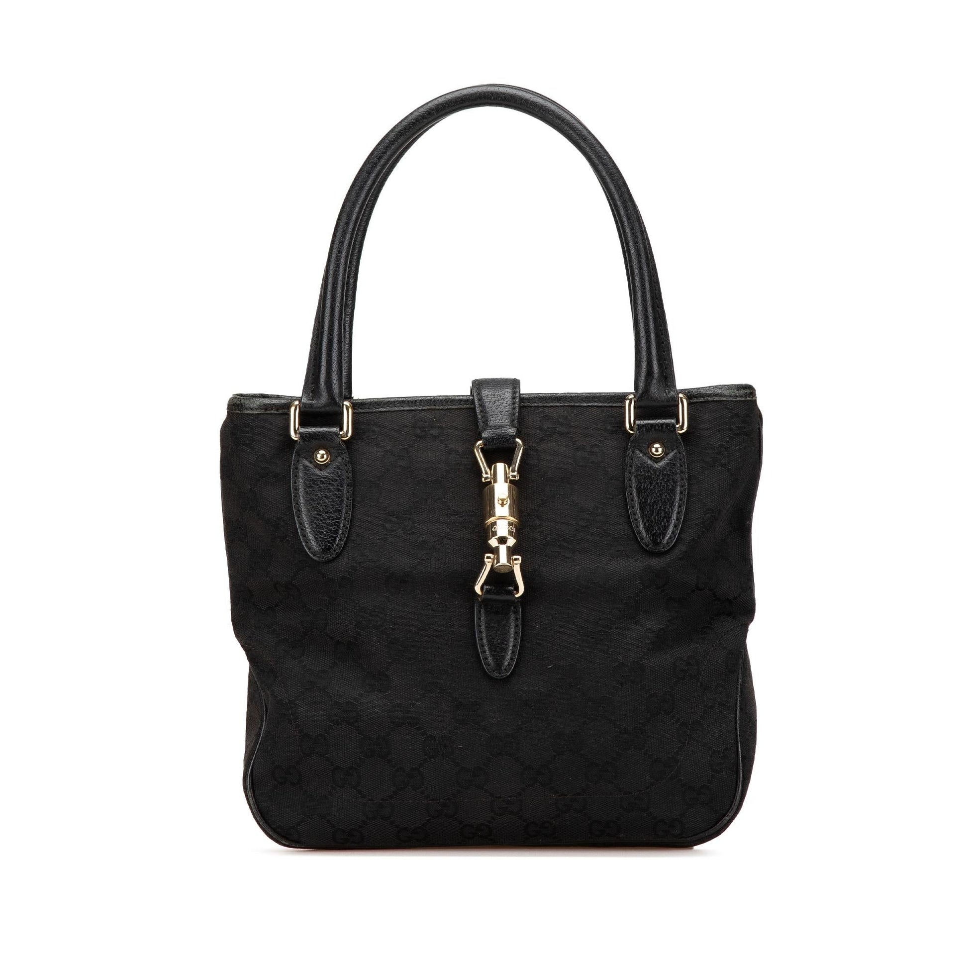 Gucci GG Jackie Canvas Black Tote Bag Jackie Tote